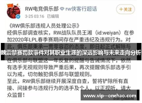 魏震禁赛罚款事件对其职业生涯的深远影响与未来走向分析 魏震禁赛罚款事件对其职业生涯的深远影响与未来走向分析